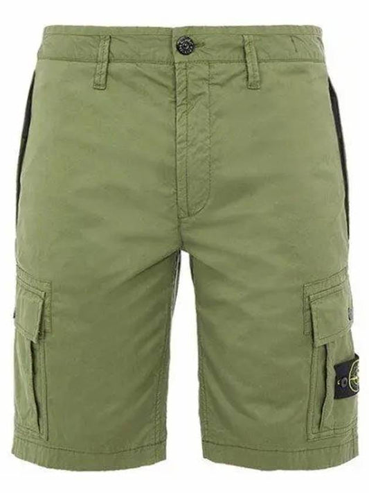 Cotton Twill Bermuda Cargo Shorts Khaki - STONE ISLAND - BALAAN 2