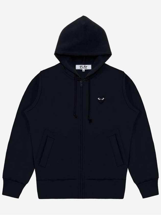 Black Logo Wappen Zip Up Hoodie Black - COMME DES GARCONS - BALAAN 3