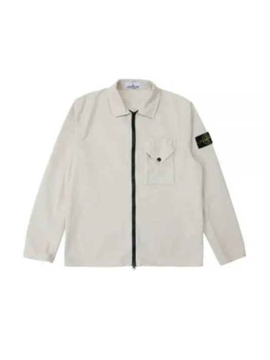 Stretch Cotton Gabardine Overshirt Jacket Stucco - STONE ISLAND - BALAAN 2