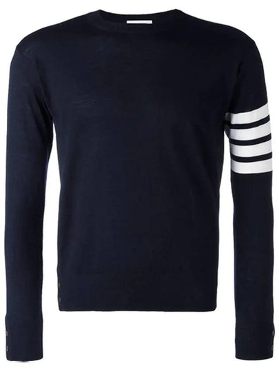 4 Bar Stripe Classic Wool Knit Top Navy - THOM BROWNE - BALAAN 2