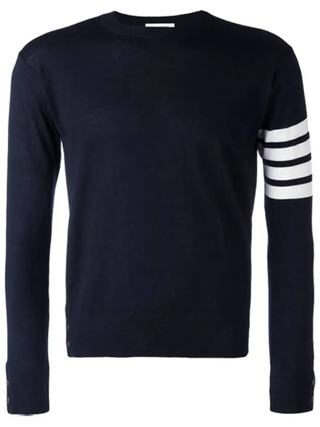 4 Bar Stripe Classic Wool Knit Top Navy - THOM BROWNE - BALAAN 3