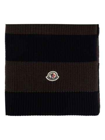 Moncler logo patch striped scarf - MONCLER - BALAAN 1