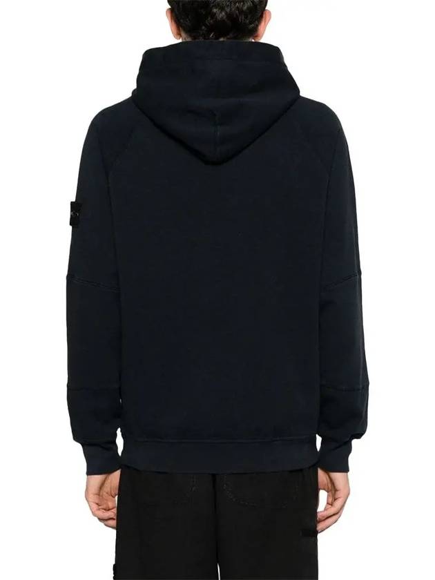 Old Treatment Malfile Fleece Hoodie Navy - STONE ISLAND - BALAAN 3