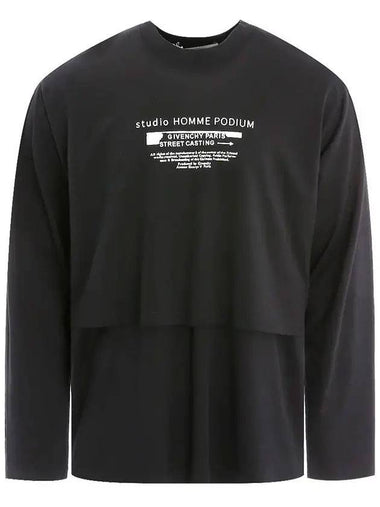 Studio Homme Layered Long Sleeve T-Shirt Black - GIVENCHY - BALAAN 1