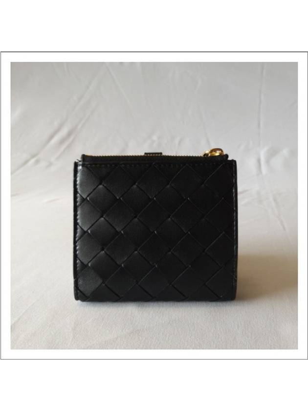 Intrecciato Zipper Half Wallet Black - BOTTEGA VENETA - BALAAN 6