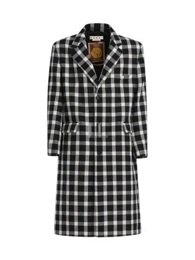 Check Pattern Tailored Wool Single Coat Black - MARNI - BALAAN 2