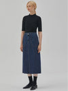 RYUL+WAI: Denim Out Pocket Banding Skirt Indigo - RYUL+WAI: - BALAAN 3