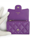 Classic card wallet snap-in zipper purple gold plated full set - CHANEL - BALAAN 5