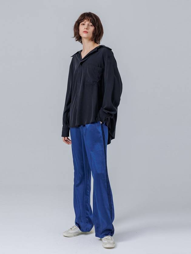 Satin Banding Wide Pants Blue - PAGE STUDIO - BALAAN 2