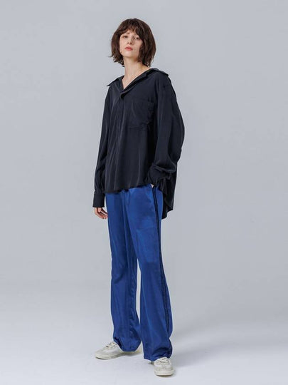 Satin Banding Wide Pants Blue - PAGE STUDIO - BALAAN 2