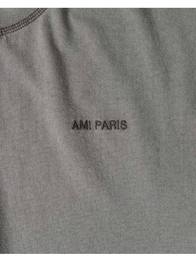 Embroidered Logo Short Sleeve T-Shirt Clay - AMI - BALAAN 3