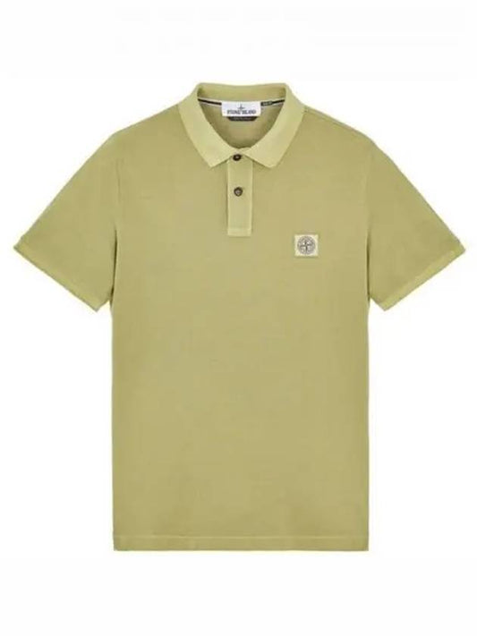 Men's Logo Patch Cotton Short Sleeve Polo Shirt Green - STONE ISLAND - BALAAN 2