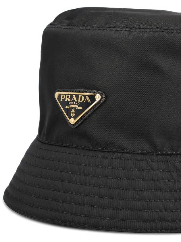 Re-Nylon Triangle Logo Bucket Hat Black - PRADA - BALAAN 4