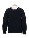 PBJS06A 3557 01 Black sweatshirt neck side metal zipper decoration - NEIL BARRETT - BALAAN 1