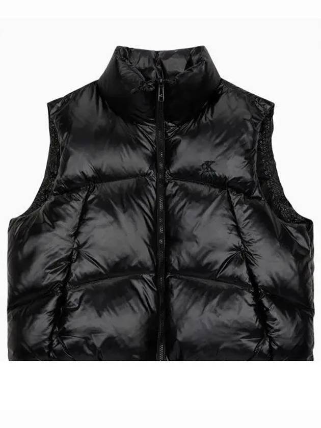 Jeans Crop Glossy Curved Quilted Down Vest Black - CALVIN KLEIN - BALAAN 2