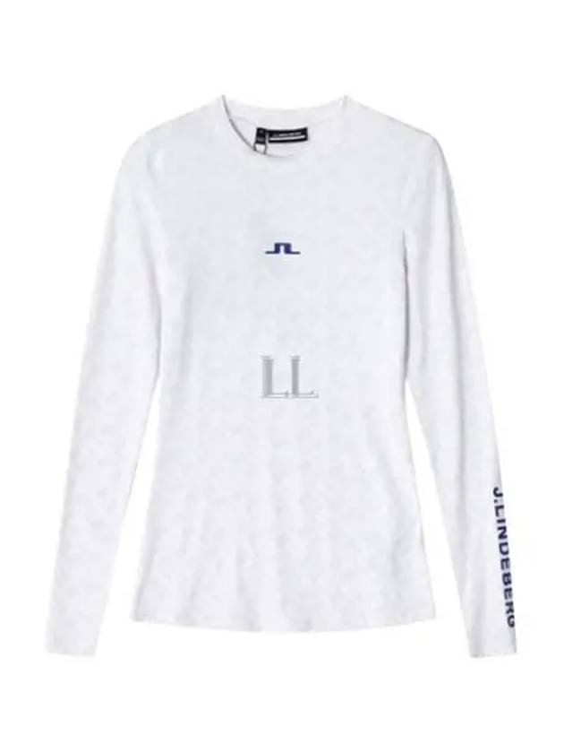 Tekla Print Bridge Crew Neck Long Sleeve T-Shirt White - J.LINDEBERG - BALAAN 2