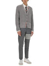 Cable Knitwear Virgin Wool Cardigan Grey - THOM BROWNE - BALAAN 3