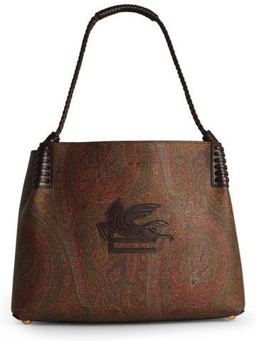 Etro Small 'Arnica' Brown Cotton Blend Bag - ETRO - BALAAN 1