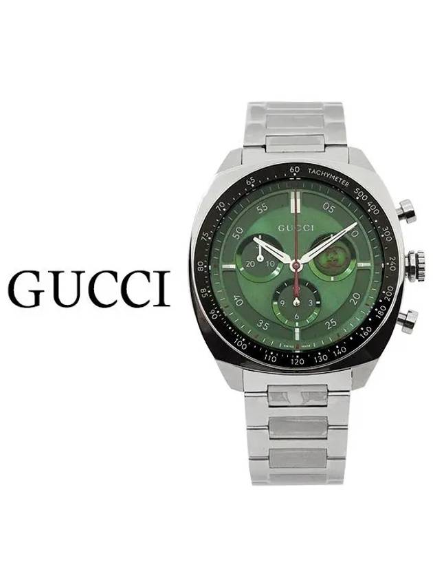 Men s Watch Interlocking Chronograph Green Metal YA142318 - GUCCI - BALAAN 2