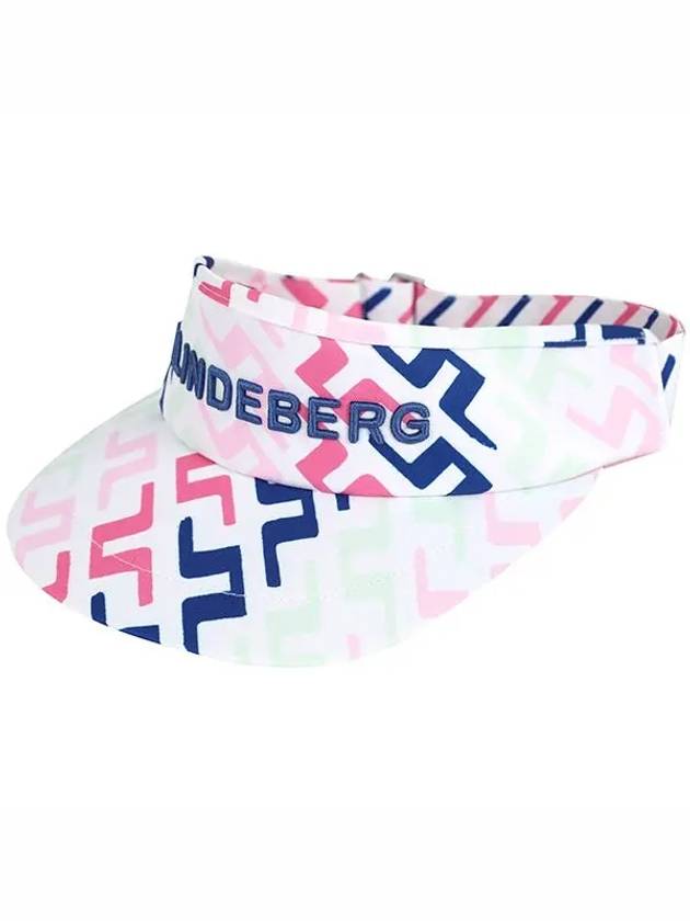 Viktor Print Embroidered Logo Visor Pink White - J.LINDEBERG - BALAAN 3