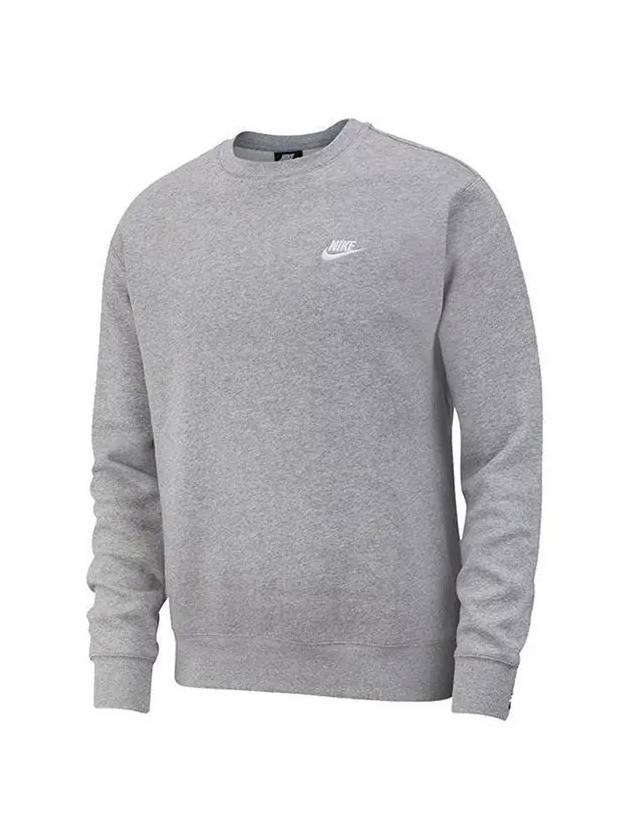 Sportswear Men's Club Fleece Crew Sweatshirt Grey - NIKE - BALAAN 4