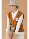 Knit zip up vest CAMEL - MONBIRDIE GOLF - BALAAN 6