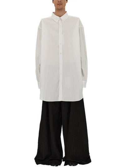 Oversized Fit Oxford Long Sleeve Shirt White - MAISON MARGIELA - BALAAN 2