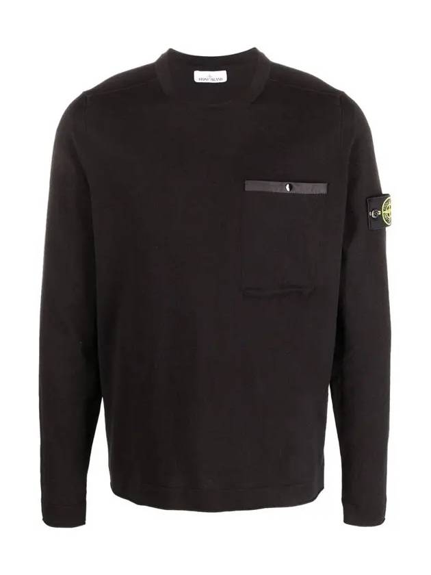 Wappen Patch Low Pocket Knit Top Black - STONE ISLAND - BALAAN 3