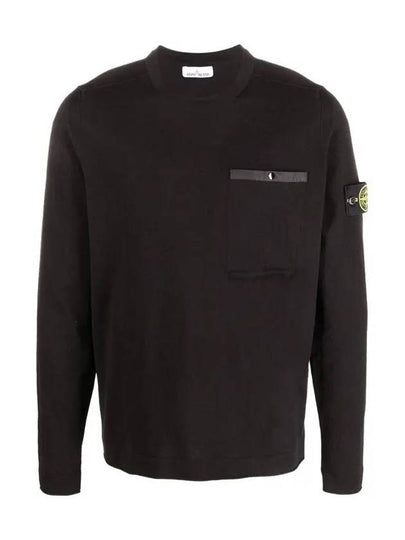 Wappen Patch Low Pocket Knit Top Black - STONE ISLAND - BALAAN 2