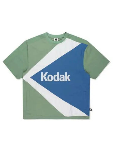 KODAK Apparel K Stan Neck Woven Short Sleeve Sweatshirt LIGHT GREEN - KODO - BALAAN 1