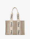 Woody Canvas Medium Tote Bag Cement Pink - CHLOE - BALAAN 2