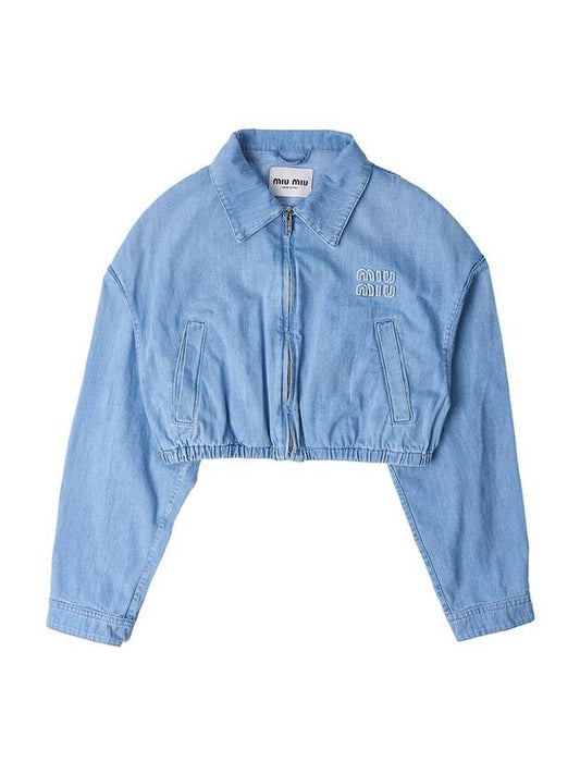 Denim Blouson Jacket GWB169 12V6 F0013 - MIU MIU - BALAAN 1