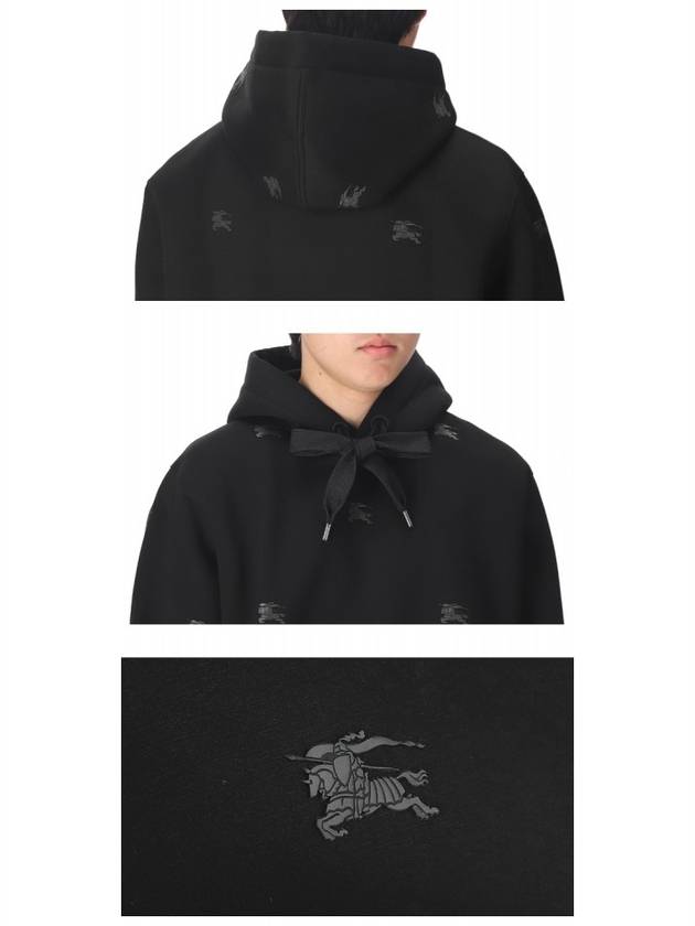 Equestrian Night Print Hooded Black - BURBERRY - BALAAN.