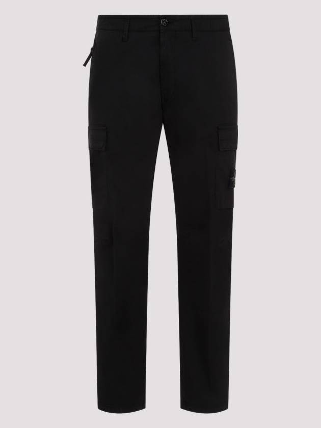 Compass Badge Gabardine Cargo Straight Pants Black - STONE ISLAND - BALAAN 2