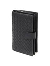 Intrecciato Weaving Nappa Leather Half Wallet Black - BOTTEGA VENETA - BALAAN 1