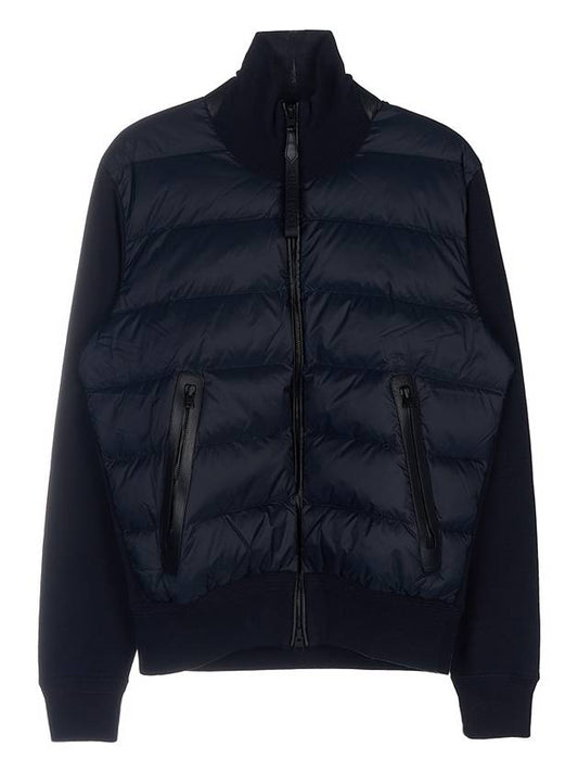 Men's High Neck Wool Knit Padded Jacket Navy - TOM FORD - BALAAN 2