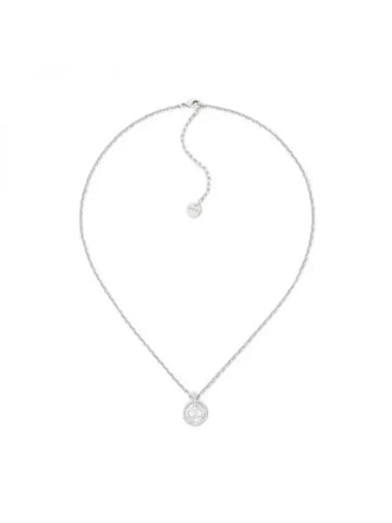 Claire D Rune Finish Metal Crystal Necklace Silver - DIOR - BALAAN 1