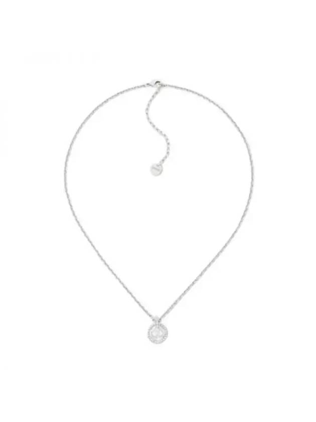 Claire D Rune Finish Metal Crystal Necklace Silver - DIOR - BALAAN 1