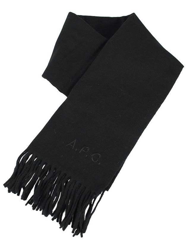 Embrois embroidered muffler black - A.P.C. - 3