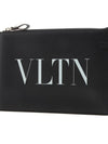 Logo Leather Clutch Bag Black - VALENTINO - BALAAN 8