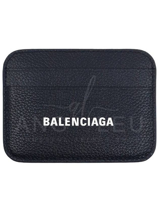 Cash Logo Card Wallet Black - BALENCIAGA - BALAAN.