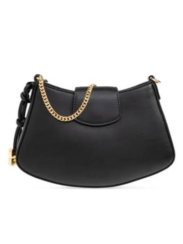 Swing Logo Chain Leather Mini Cross Bag Black - GANNI - BALAAN 2