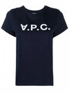 VPC Logo Organic Cotton Short Sleeve T-Shirt Navy - A.P.C. - BALAAN 2