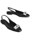 Innocente Slingback Flat Black - HERMES - BALAAN 1