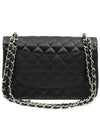 Black Caviar Silver Chain Classic Jumbo Large Shoulder Bag 23rd A58600 - CHANEL - BALAAN 3