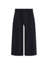 Pleated Cropped Wide Pants Dark Navy - ISSEY MIYAKE - BALAAN 2