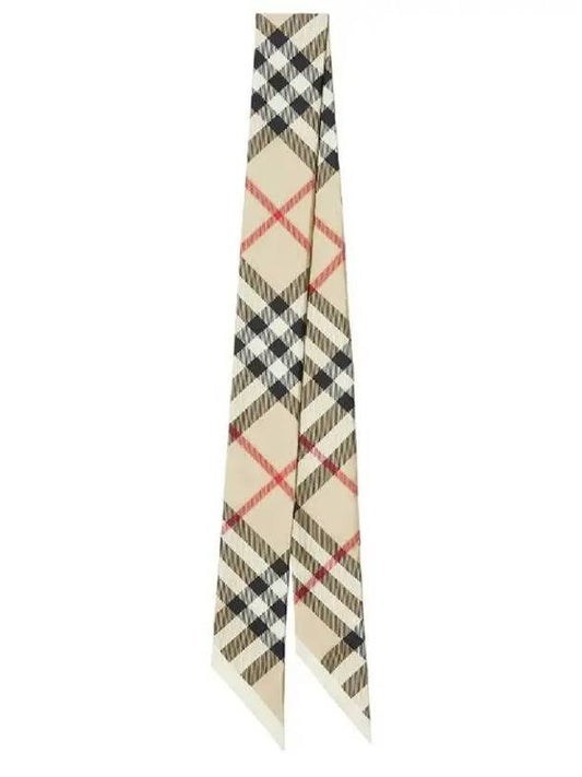 Skinny Check Silk Scarf Archive Beige - BURBERRY - BALAAN 2