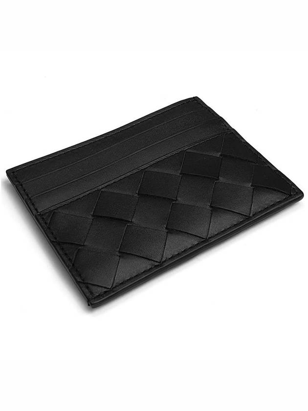 Intrecciato Leather Card Wallet Black - BOTTEGA VENETA - BALAAN 5