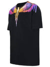 Icon Wings Regular Cotton Short Sleeve T-Shirt Black - MARCELO BURLON - BALAAN 3