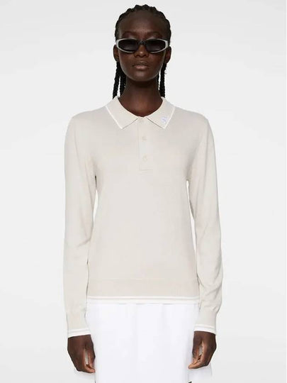 MIMMI Wool Cashmere Knit Women s Golf Sweater Moonbeam GWKW11737 - J.LINDEBERG - BALAAN 2